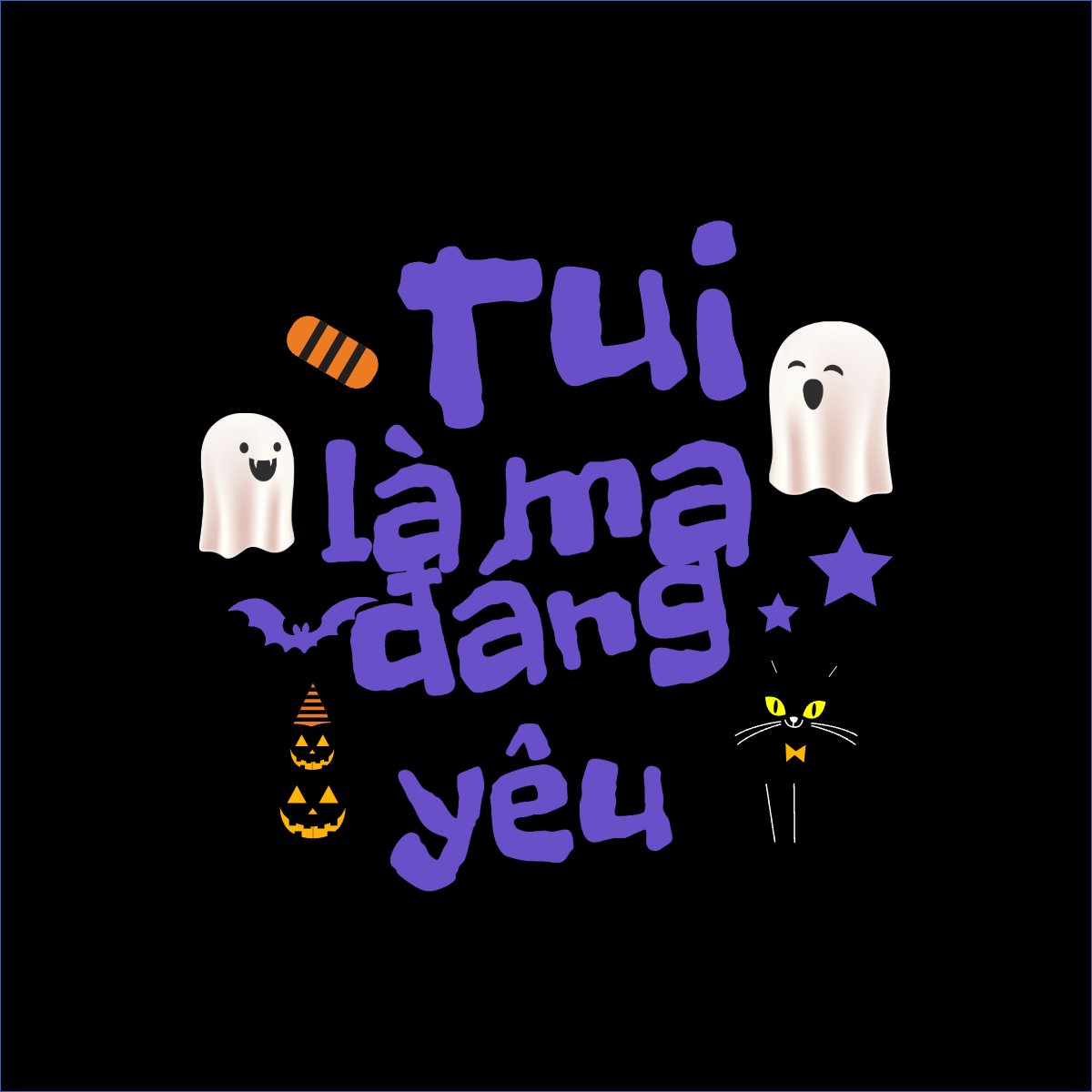 Mẫu Túi canvas Halloween, lễ hội ma quái, sự kiện, event, dễ thương, cute, chibi, hoạt hình, cartoon — LayerPic