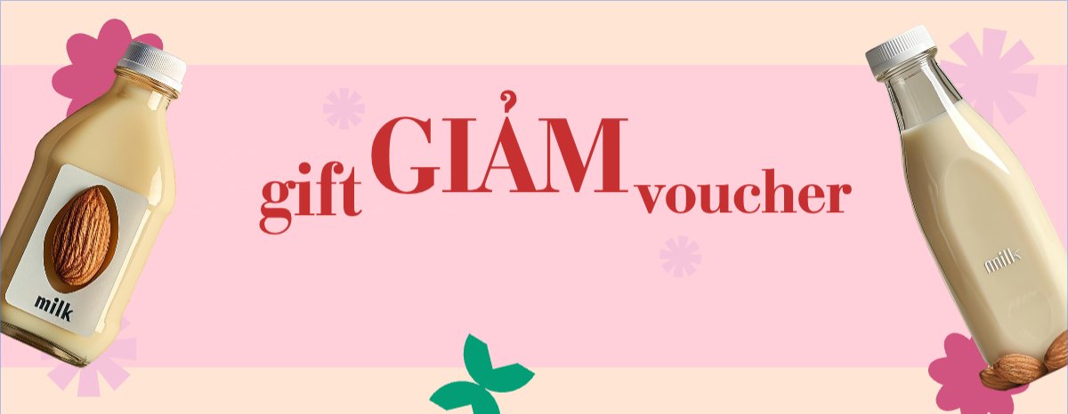 Mẫu Gift Voucher Nước uống, juice, giải khát, F&B, drink, nut milk, sữa hạt — LayerPic