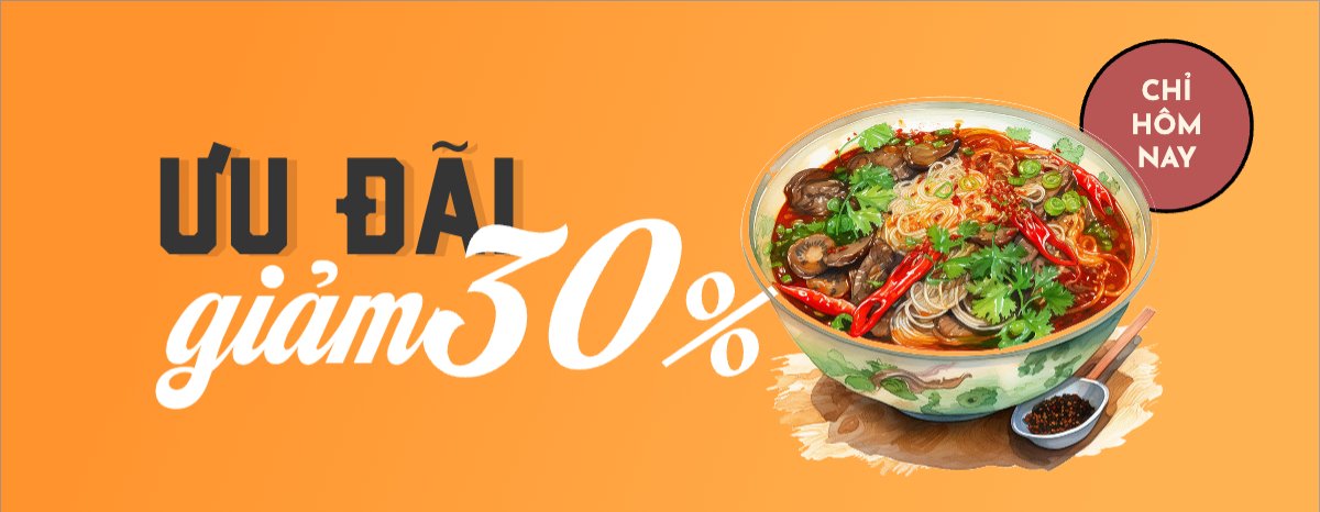 Mẫu Gift Voucher Đồ ăn, food, thực phẩm, ẩm thực, món ăn, F&B, thức ăn, bún bò, beef noodle soup — LayerPic