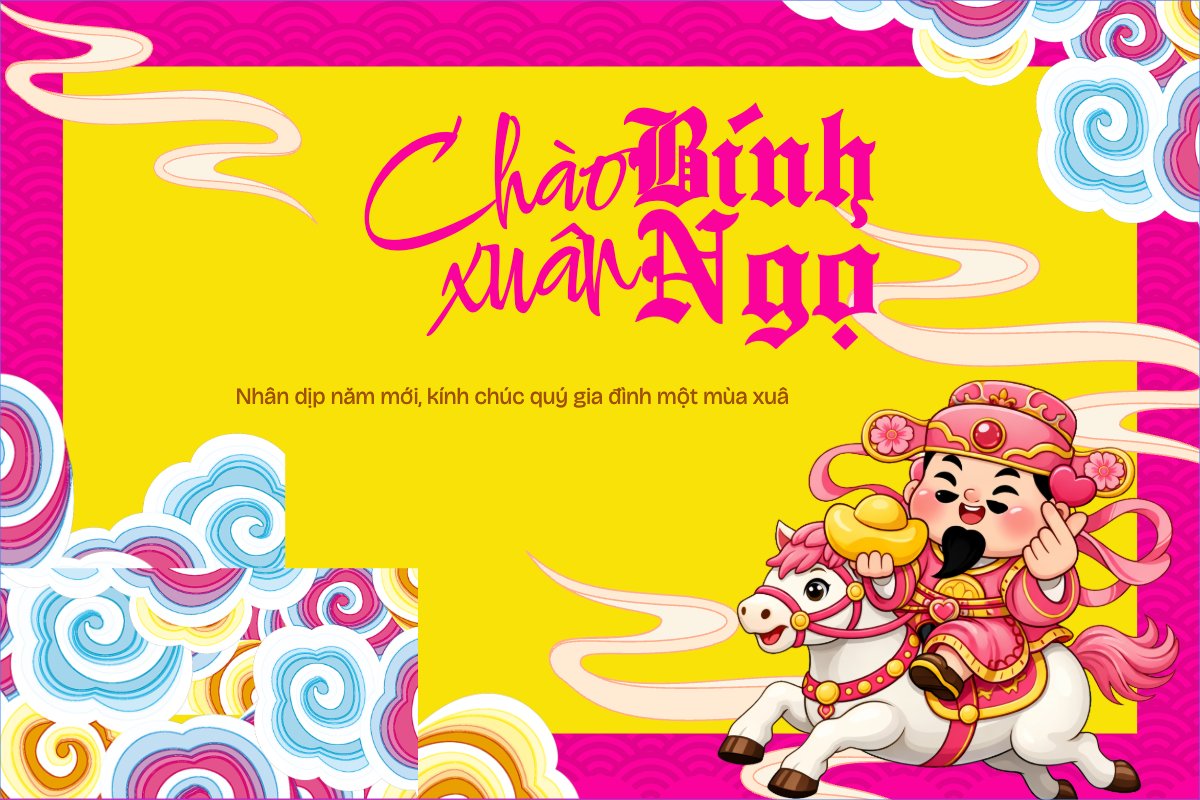 Mẫu Thank you card Chào xuân bính ngọ — LayerPic