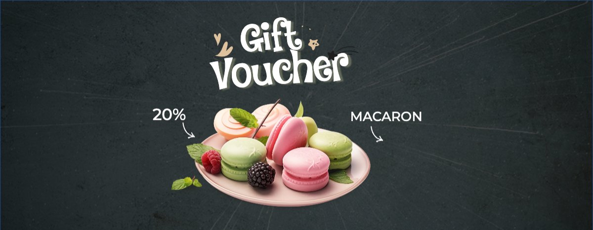 Mẫu Gift Voucher Đồ ăn, food, thực phẩm, ẩm thực, món ăn, F&B, bánh, cake — LayerPic