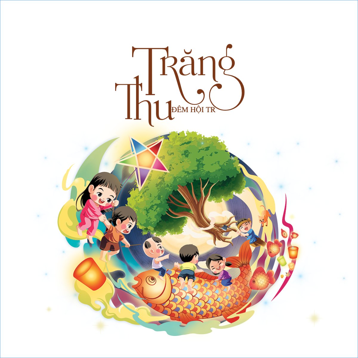 Mẫu Túi canvas Trung thu, Tết Đoàn Viên, mid-autumn festival, sự kiện, event, ẩm thực, food, dễ thương, cute, chibi, hoạt hình, cartoon — LayerPic