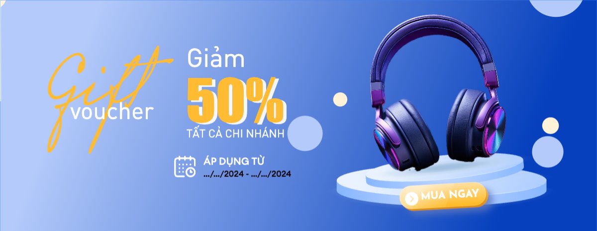 Mẫu Gift Voucher Công nghệ, technology, điện tử, electronic, tai nghe, headphone — LayerPic