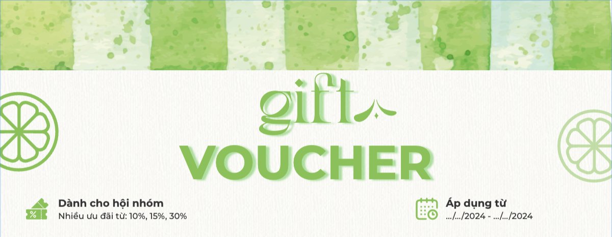 Mẫu Gift Voucher Nước uống, giải khát, F&B, drink, cà phê, coffee, trà xanh, tea — LayerPic