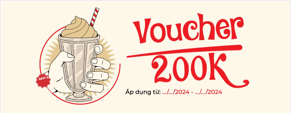 Mẫu Gift Voucher Nước uống, giải khát, F&B, drink, cà phê, coffee — LayerPic