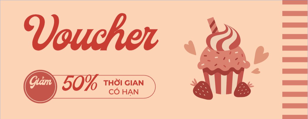 Mẫu Gift Voucher Đồ ăn, food, thực phẩm, ẩm thực, món ăn, F&B, thức ăn, bánh, cupcake, cake — LayerPic