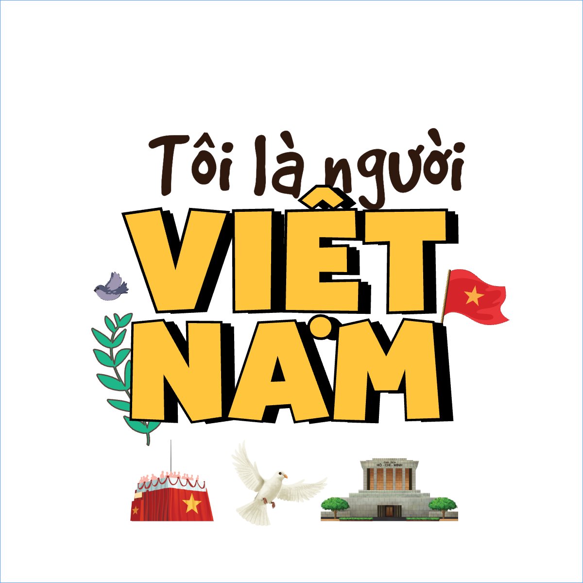 Mẫu Túi canvas 2/9, Quốc Khánh, lễ hội, Việt Nam, hội nhóm, team, tập thể, sự kiện, event, dễ thương, cute — LayerPic