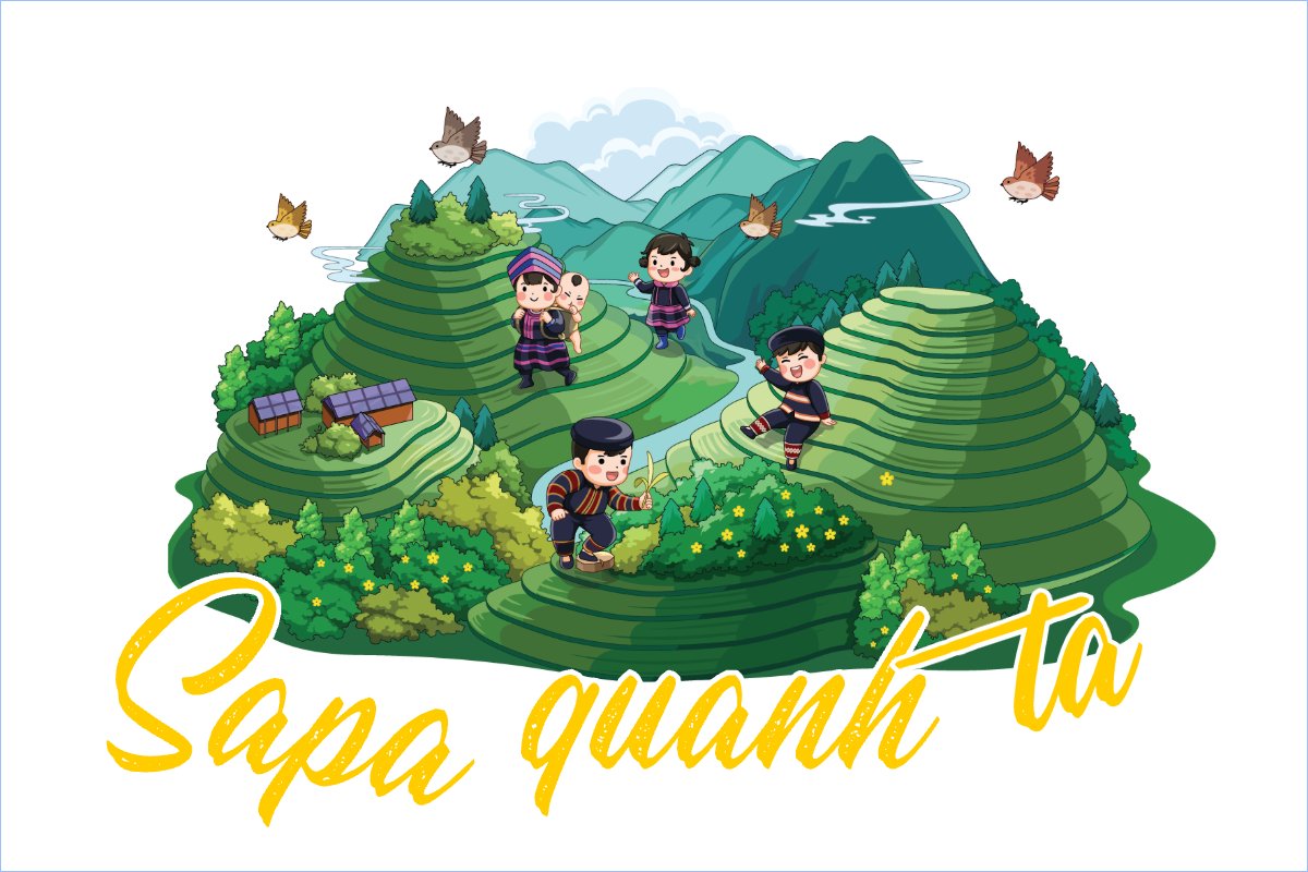 Mẫu Postcard Dân gian, truyền thống, folk, traditions, dễ thương, cute, chibi, hoạt hình, cartoon — LayerPic