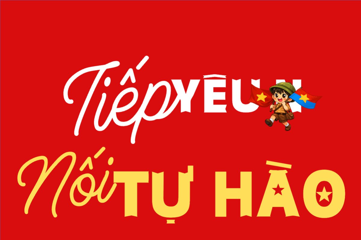 Mẫu Hashtag cầm tay Tiếp yêu nước nối tự hào — LayerPic