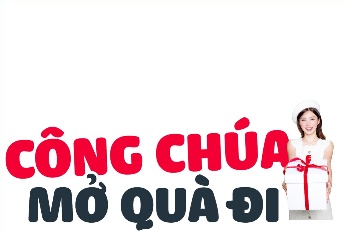 Mẫu Hashtag cầm tay Công chúa mở quà đi — LayerPic