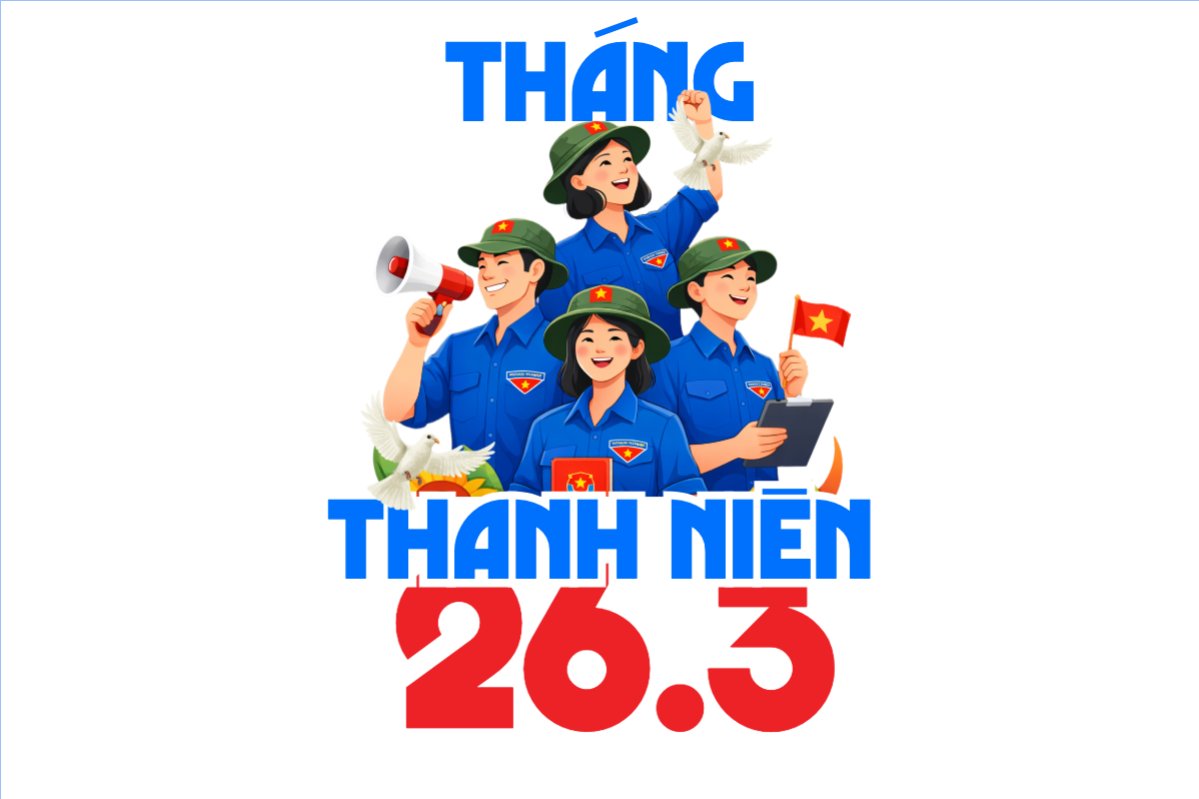 Mẫu Hashtag cầm tay Tháng thanh niên 26.3 — LayerPic
