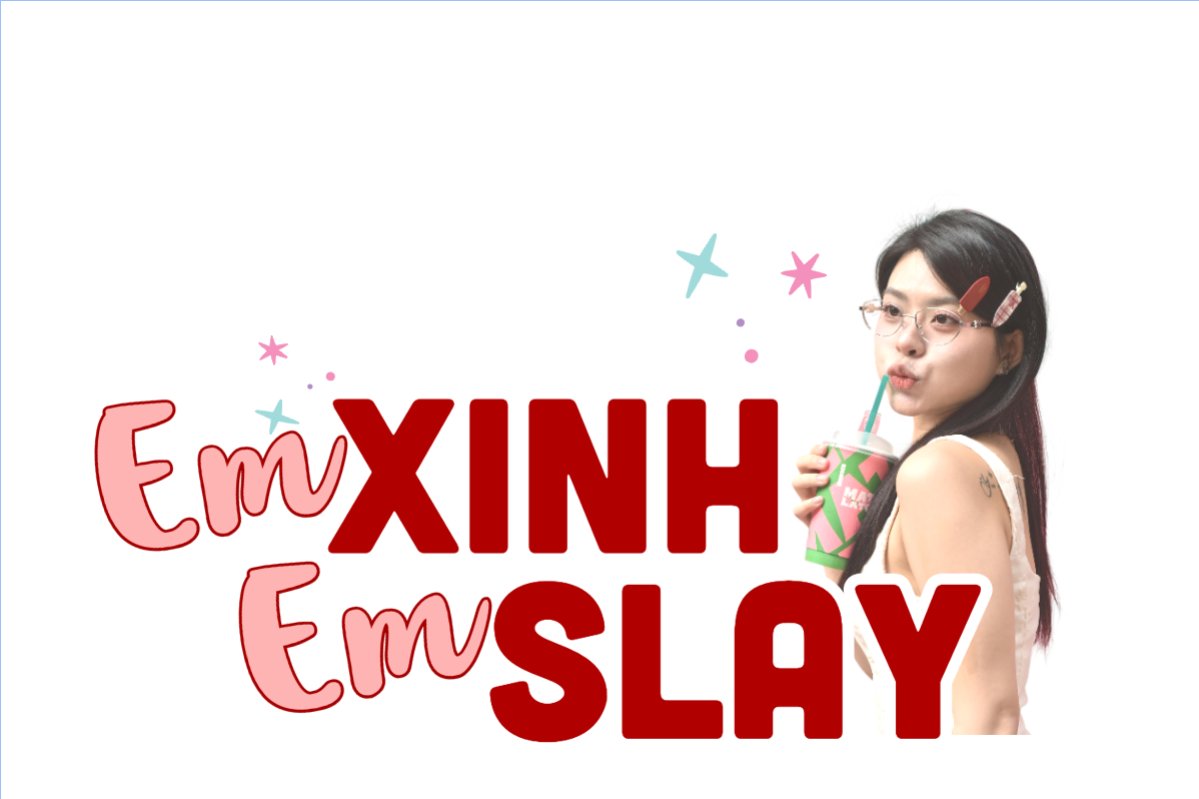 Mẫu Hashtag cầm tay Em xinh, em slay — LayerPic