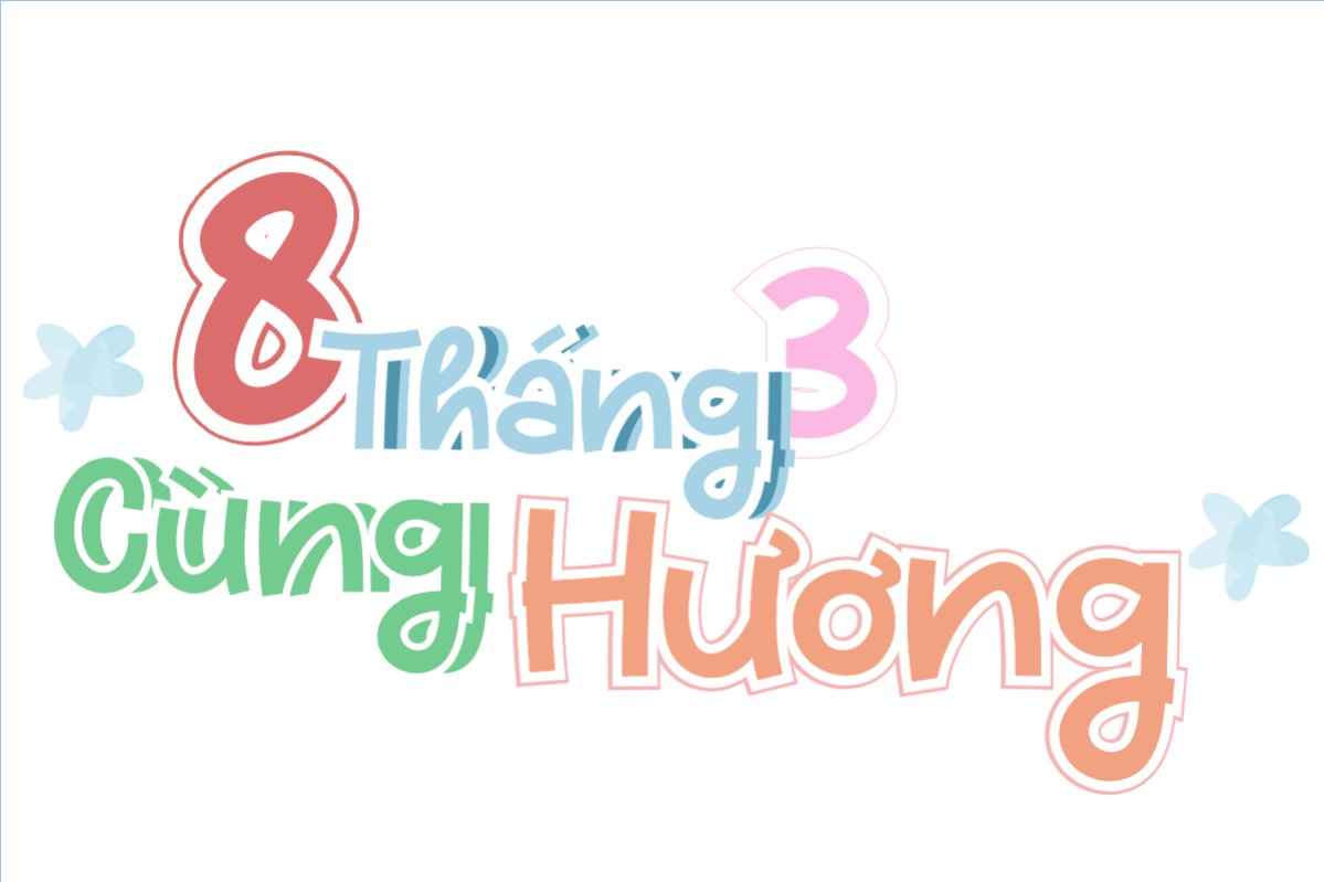 Mẫu Hashtag cầm tay 8 tháng 3 cùng Hương — LayerPic