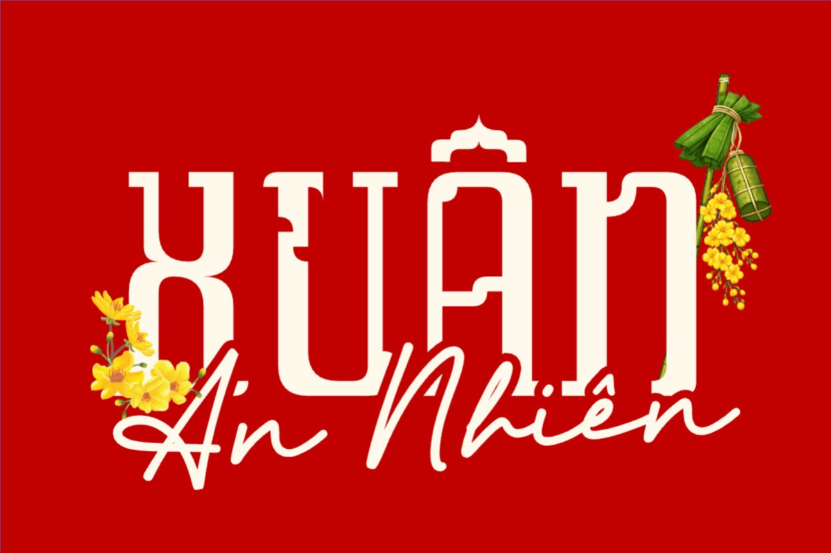Mẫu Hashtag cầm tay Xuân an nhiên — LayerPic