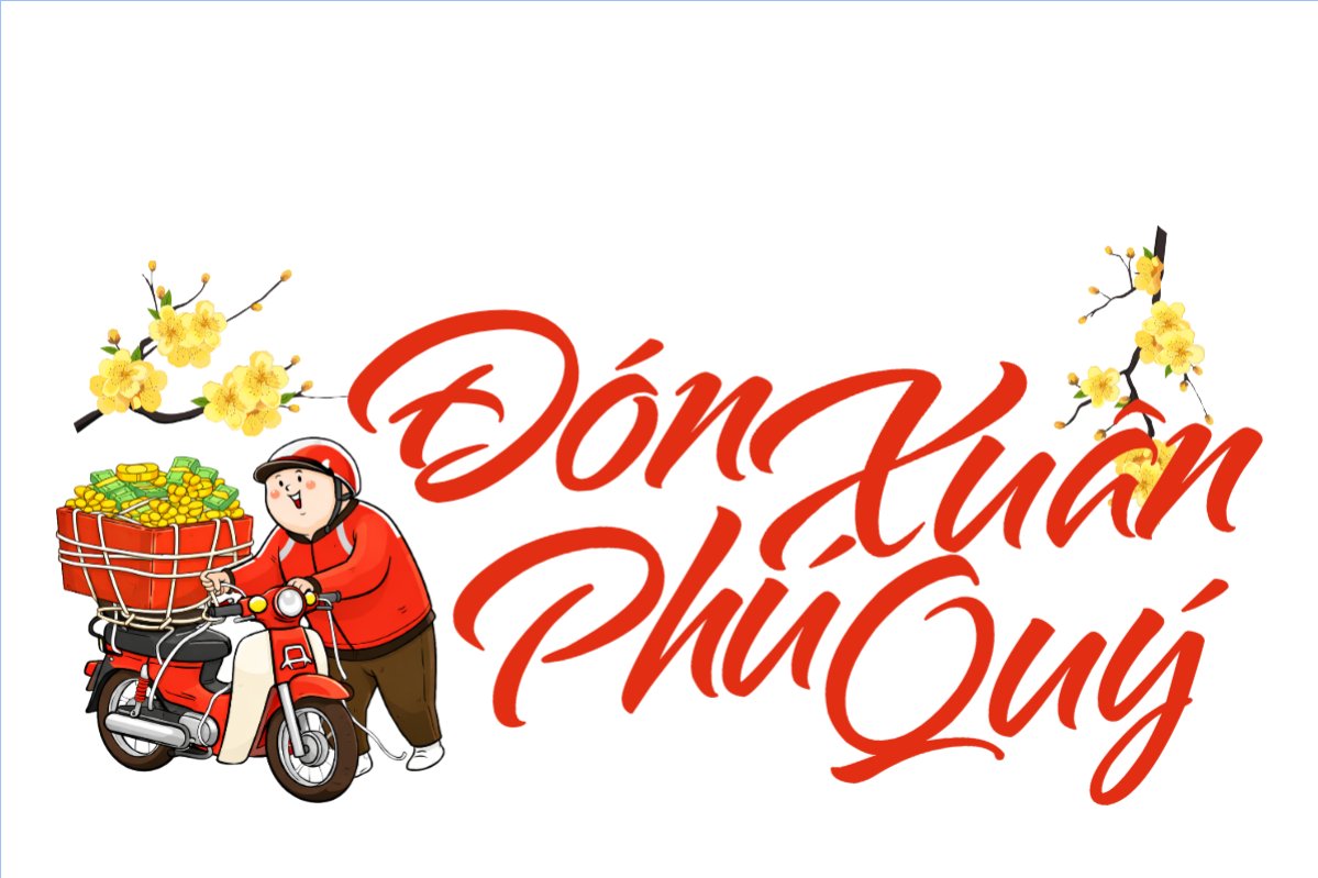 Mẫu Hashtag cầm tay Đón xuân phú quý — LayerPic