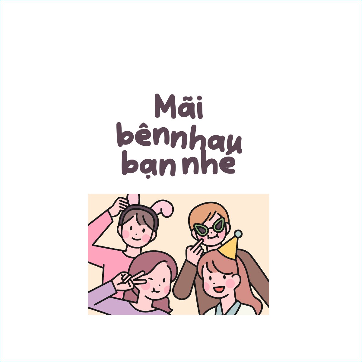 Mẫu Túi canvas Bạn bè, bestfriend, hội nhóm, team, tập thể, cute, dễ thương — LayerPic