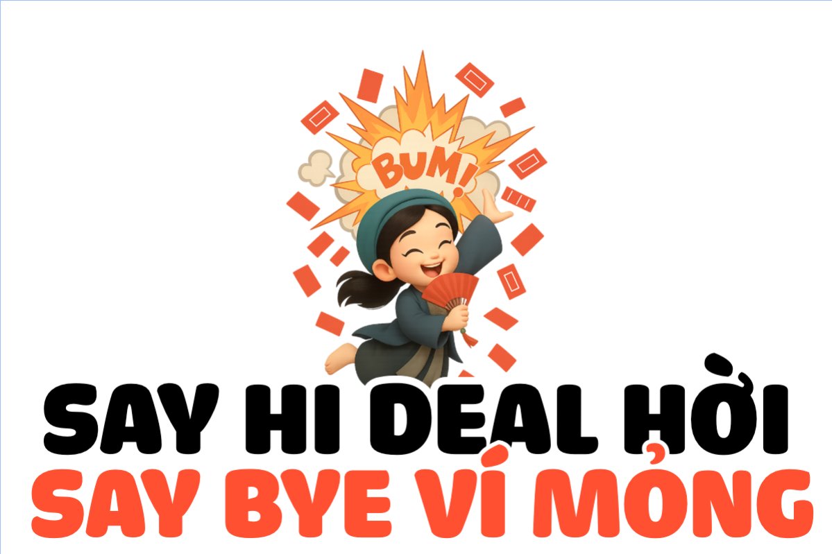 Mẫu Hashtag cầm tay Say hi deal hời say bye ví mỏng — LayerPic