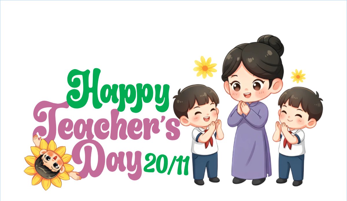 Mẫu Hashtag cầm tay Happy Teacher's day — LayerPic