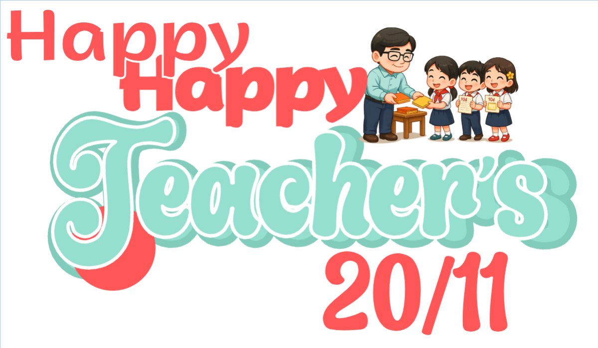 Mẫu Hashtag cầm tay Happy Teacher's day — LayerPic