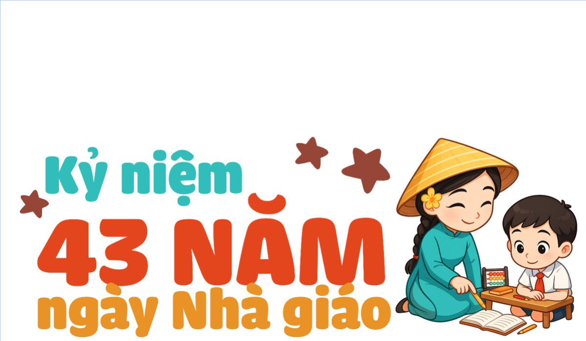 Mẫu Hashtag cầm tay Kỷ niệm 43 năm ngày nhà giáo — LayerPic