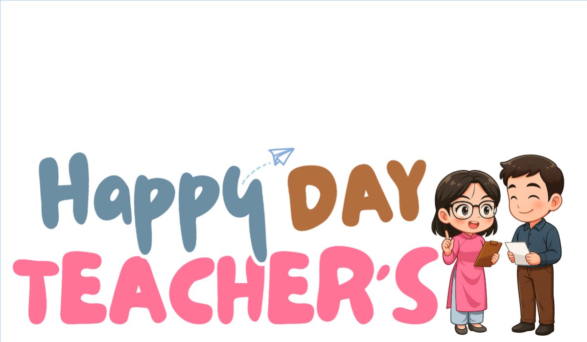 Mẫu Hashtag cầm tay Happy Teacher's Day — LayerPic