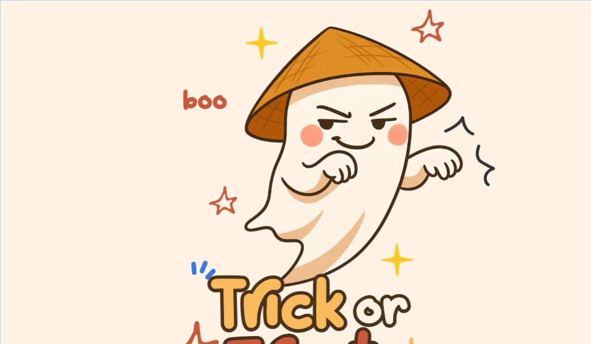 Mẫu Hashtag cầm tay Halloween, lễ hội ma quái, sự kiện, event, dễ thương, cute, chibi, hoạt hình, cartoon — LayerPic