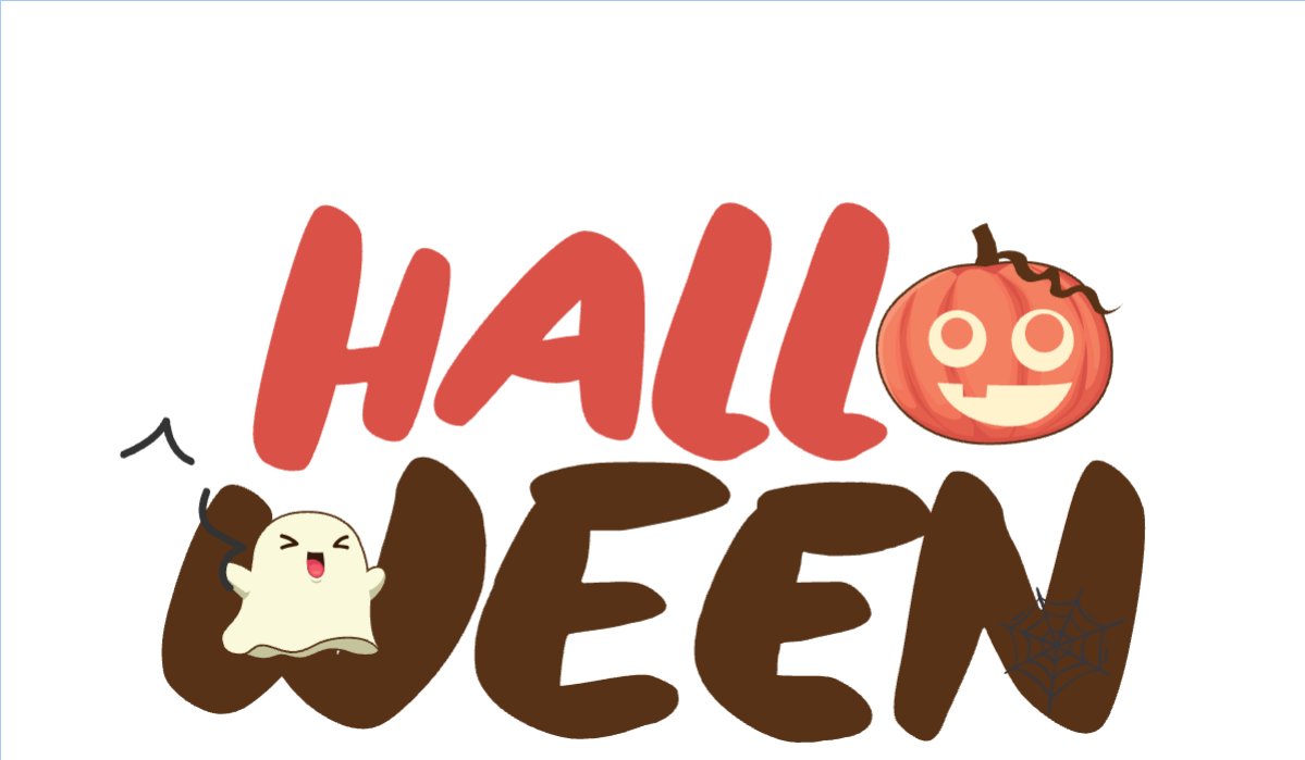 Mẫu Hashtag cầm tay Halloween, lễ hội ma quái, sự kiện, event, dễ thương, cute, chibi, hoạt hình, cartoon — LayerPic
