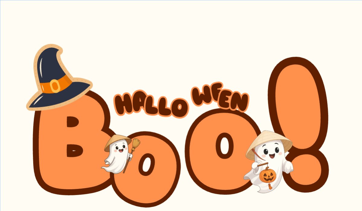 Mẫu Hashtag cầm tay Halloween, lễ hội ma quái, sự kiện, event, dễ thương, cute, chibi, hoạt hình, cartoon — LayerPic