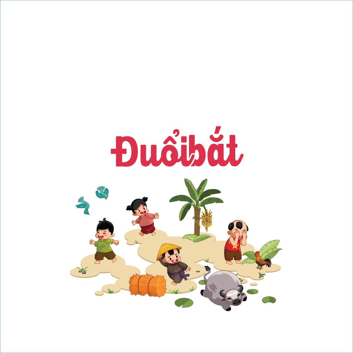 Mẫu Túi canvas Đuổi bắt, trò chơi dân gian, cò cò, hội nhóm, team, tập thể — LayerPic