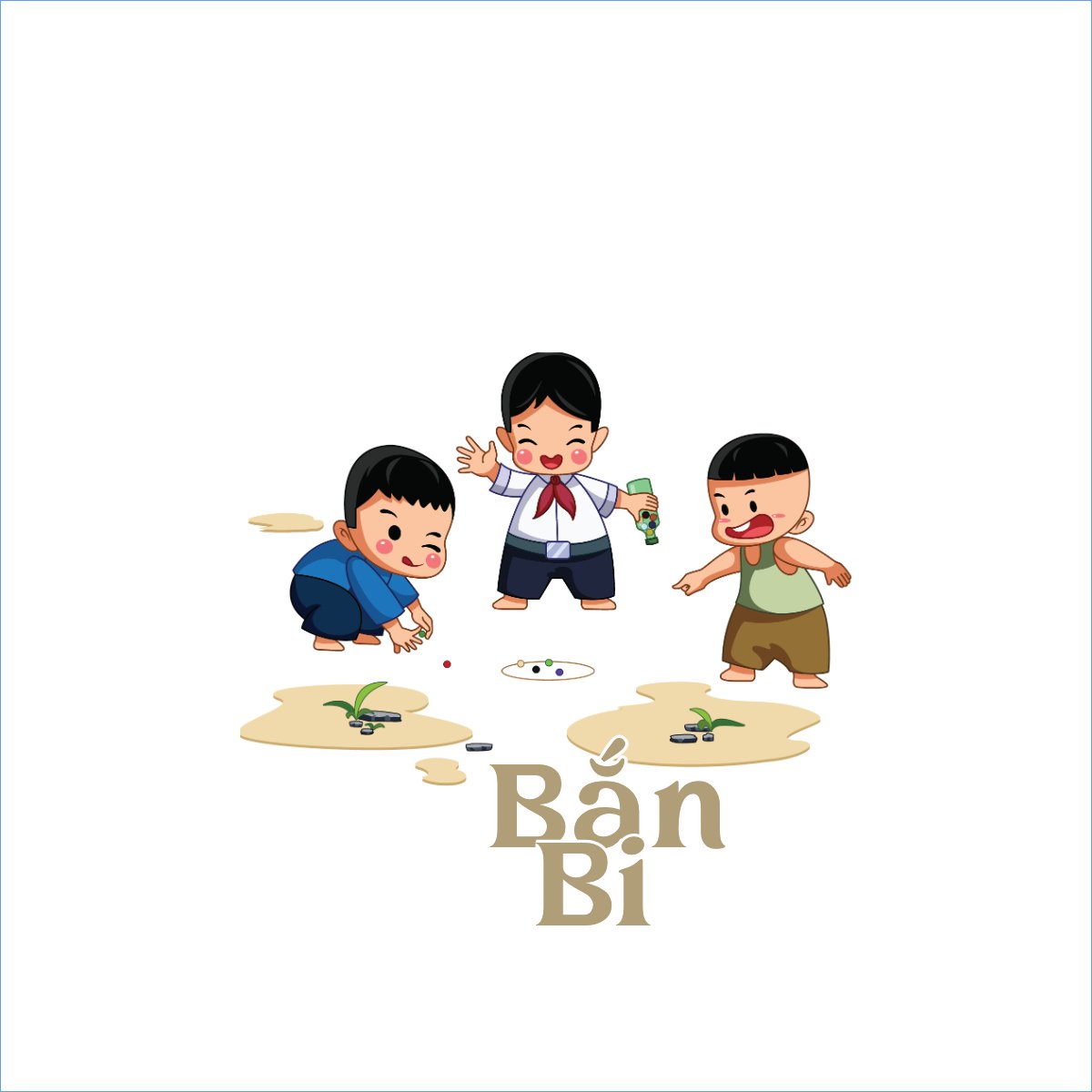 Mẫu Túi canvas Bắn bi, trò chơi dân gian, cò cò, hội nhóm, team, tập thể — LayerPic