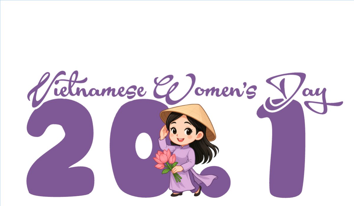 Mẫu Hashtag cầm tay 20/10, Ngày phụ nữ Việt Nam, Vietnamese Women's Day, phụ nữ, sự kiện, event, dễ thương, cute, chibi, hoạt hình, cartoon — LayerPic