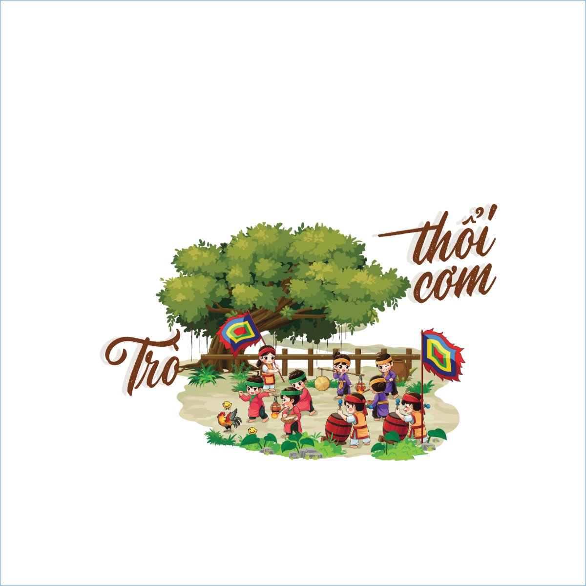 Mẫu Túi canvas Dân gian, truyền thống, trò chơi, du lịch, travel, hội nhóm, team — LayerPic