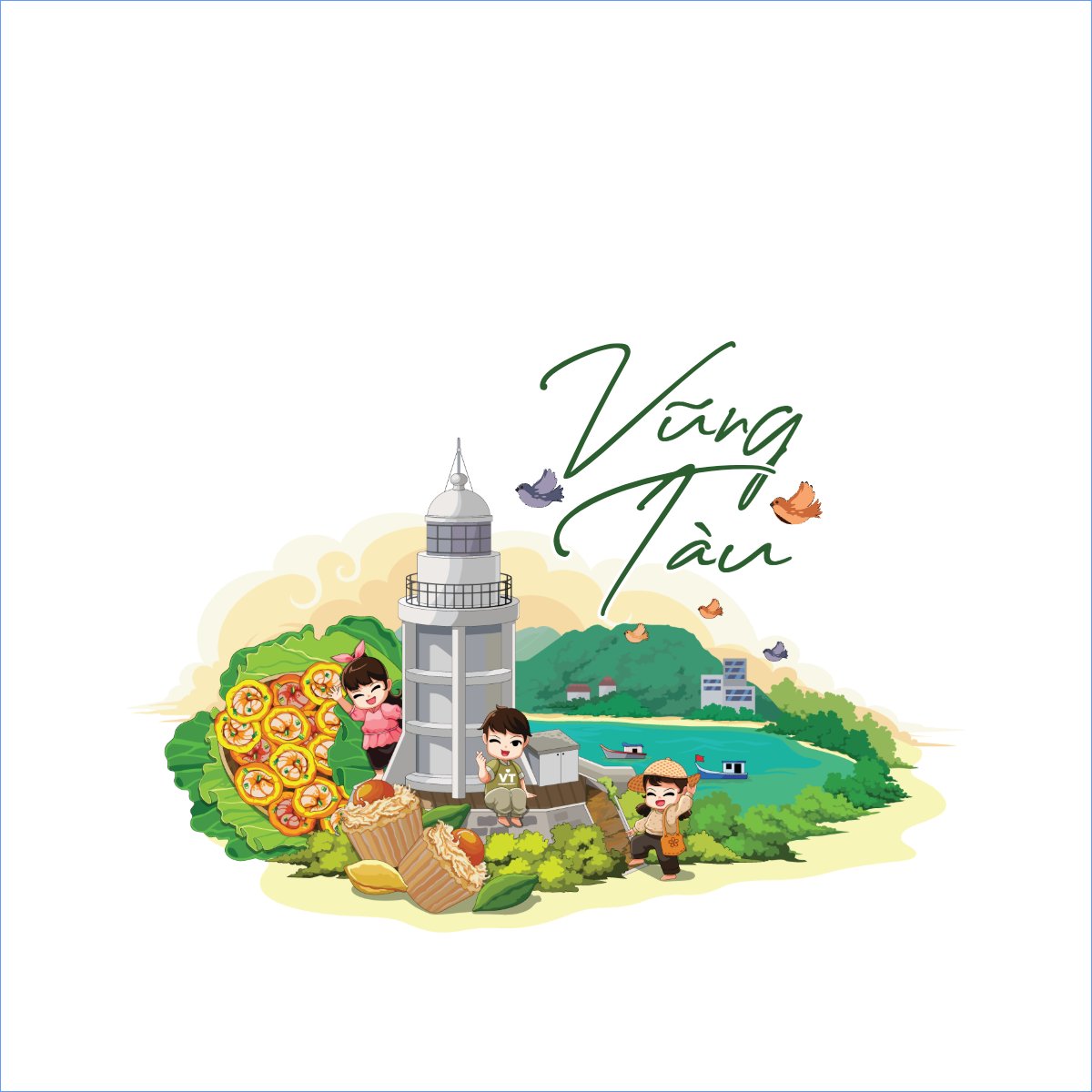 Mẫu Túi canvas Vũng Tàu, travel, du lịch, hội nhóm, team, tập thể — LayerPic