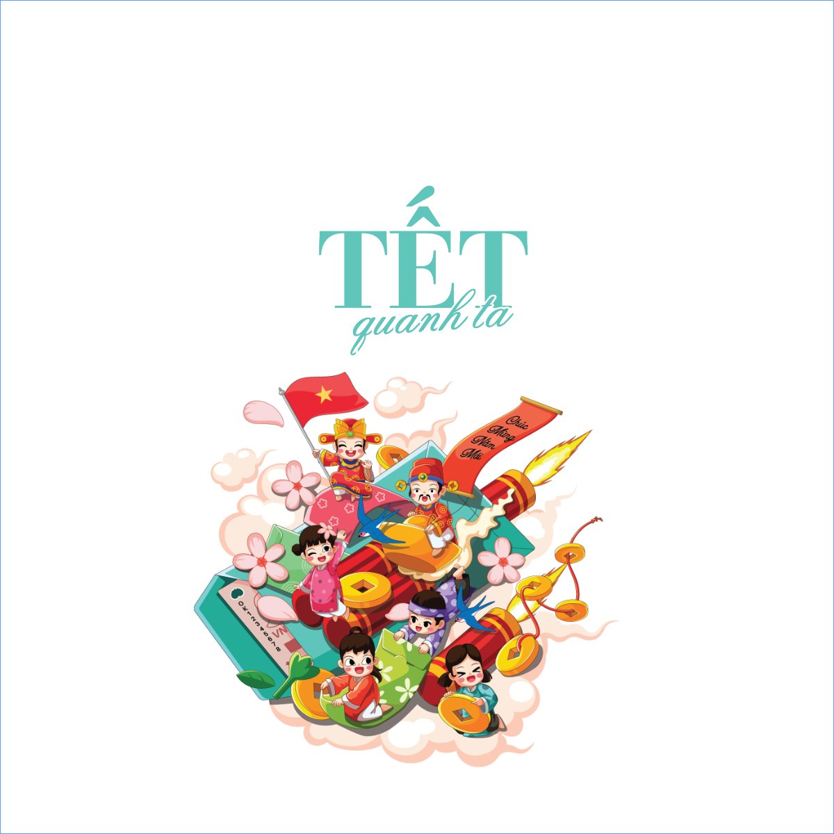 Mẫu Túi canvas Tết, xuân, truyền thống, traditional, dân gian, cổ truyền, gia đình, family — LayerPic