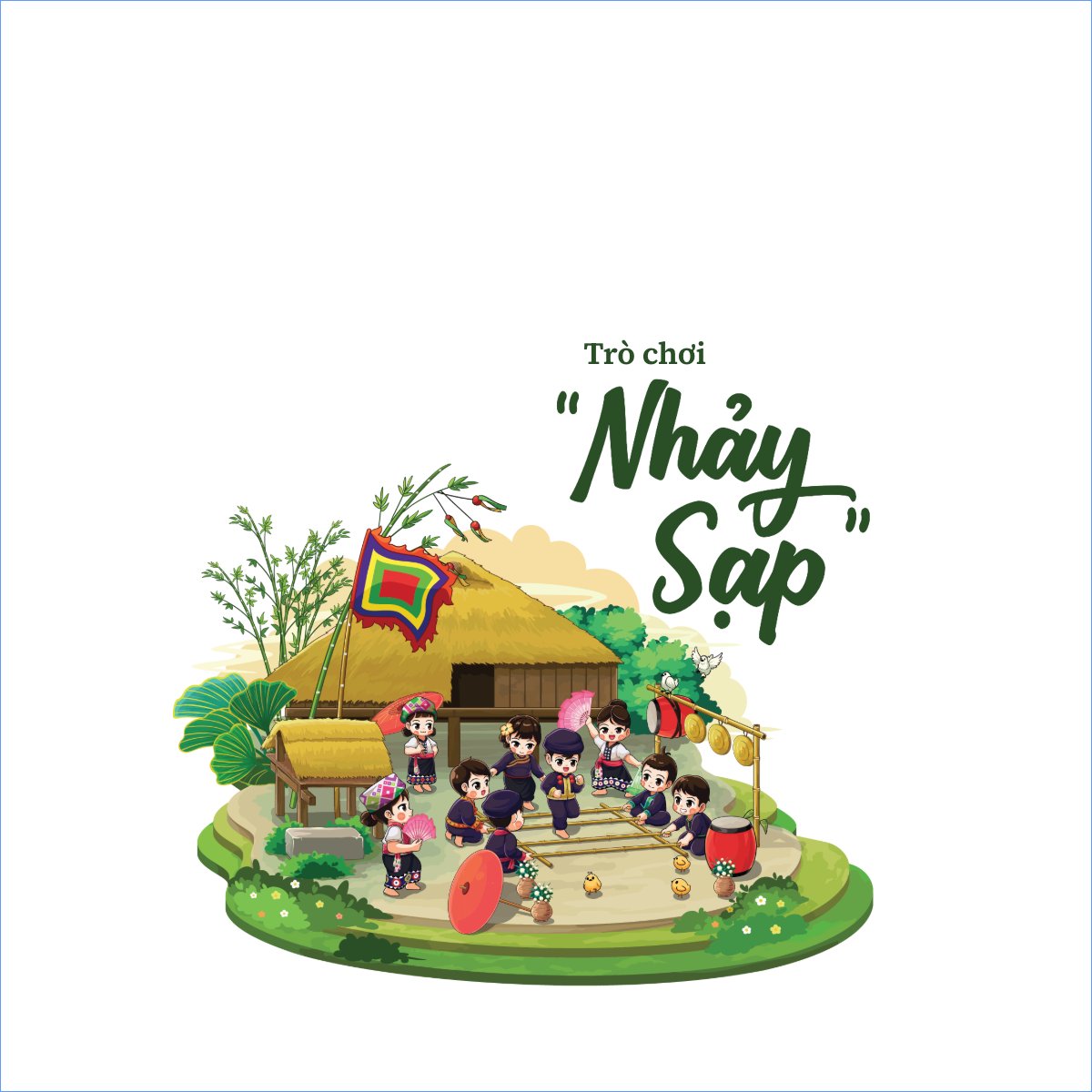 Mẫu Túi canvas Trò chơi, truyền thống, traditional, dân gian, cổ truyền, du lịch, travel — LayerPic