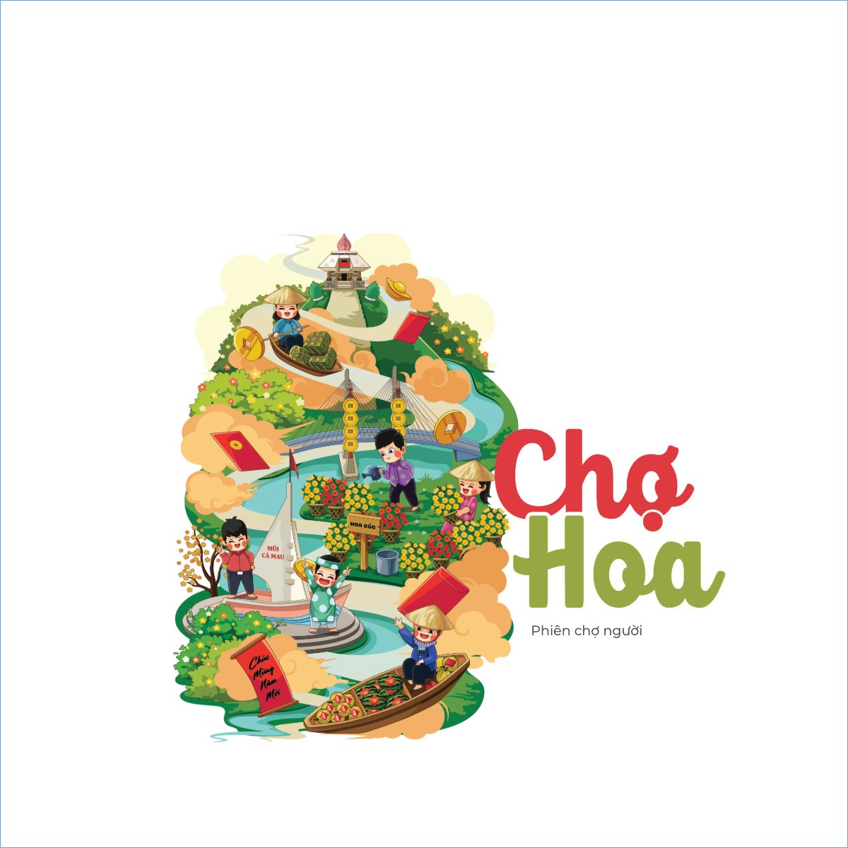 Mẫu Túi canvas Tết, xuân, truyền thống, traditional, dân gian, cổ truyền, du lịch, travel, hội nhóm — LayerPic