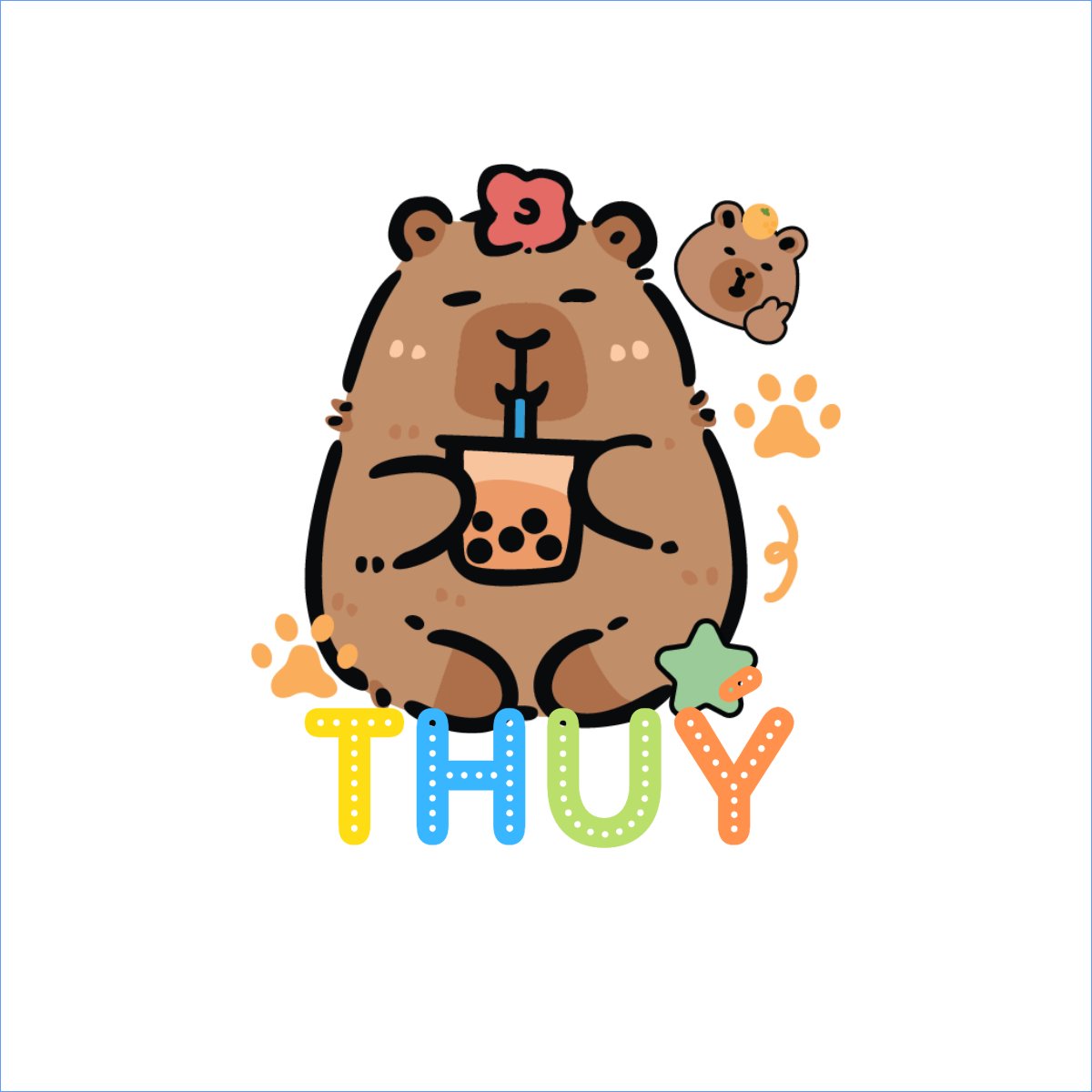 Mẫu Túi canvas Capybara, chuột lang nước, trending, hot, viral, xu hướng, thịnh hành — LayerPic