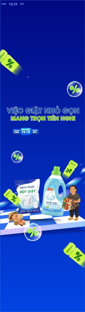 Mẫu Cờ phướn Việc giặt nhỏ gọn mang trọn tiện nghi — LayerPic