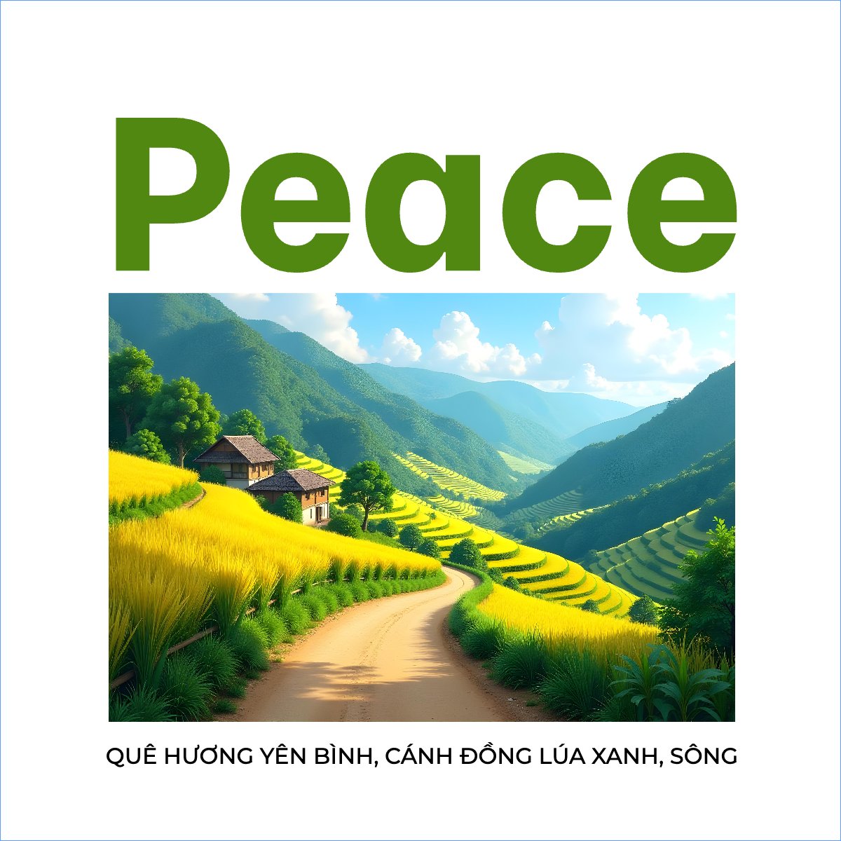 Mẫu Túi canvas Quê hương, đồng ruộng, tình yêu, love — LayerPic