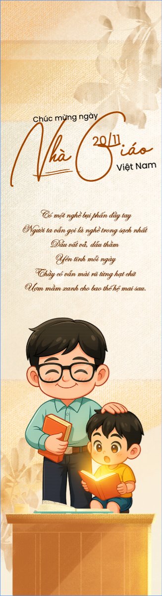 Mẫu Cờ phướn Chúc mừng ngày nhà giáo — LayerPic