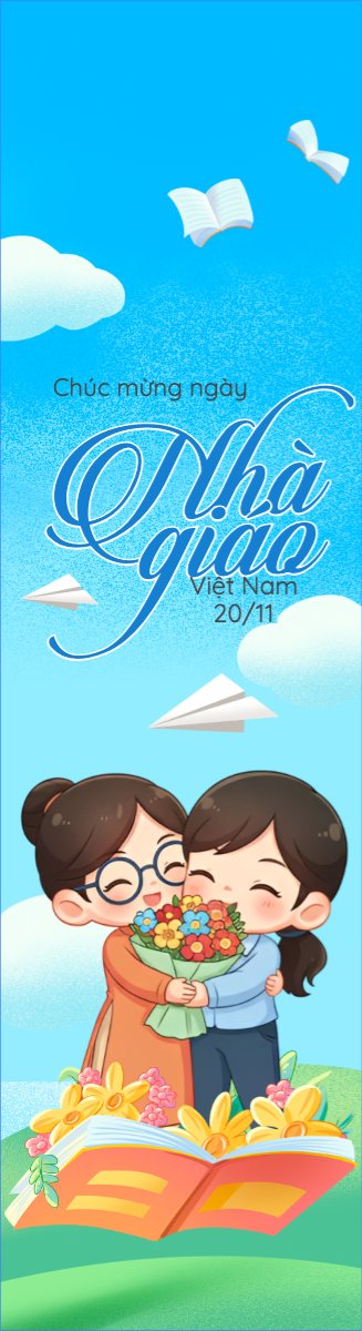 Mẫu Cờ phướn Chúc mừng ngày nhà giáo — LayerPic