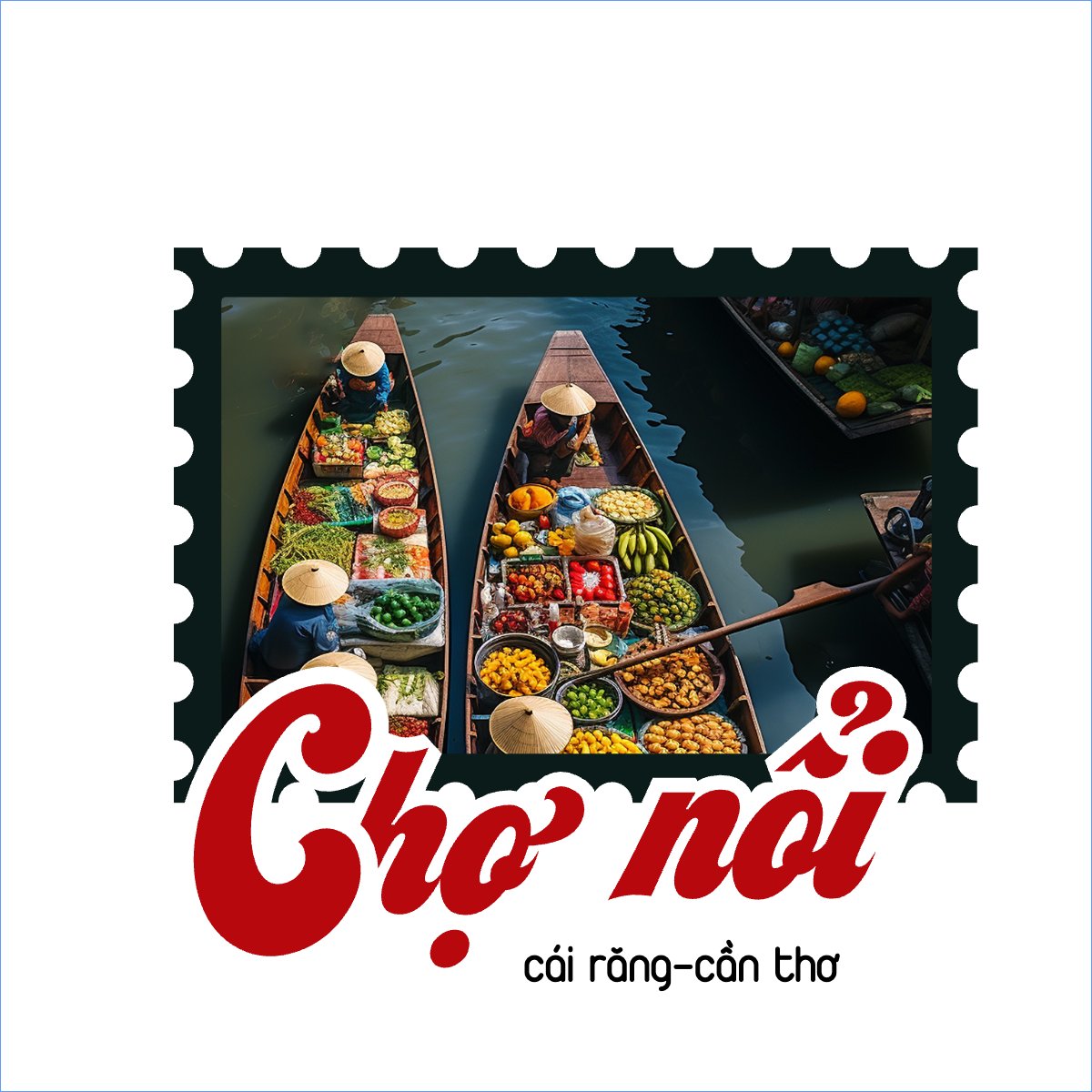 Mẫu Túi canvas Chợ nổi, Việt Nam, du lịch, travel, tourism, trải nghiệm — LayerPic