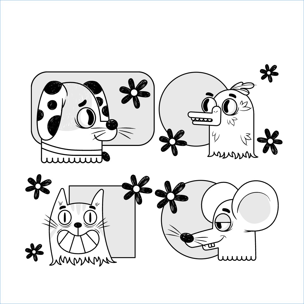 Mẫu Túi canvas Cartoon, hoạt hình, cá nhân, nhân vật, personal style, signature — LayerPic