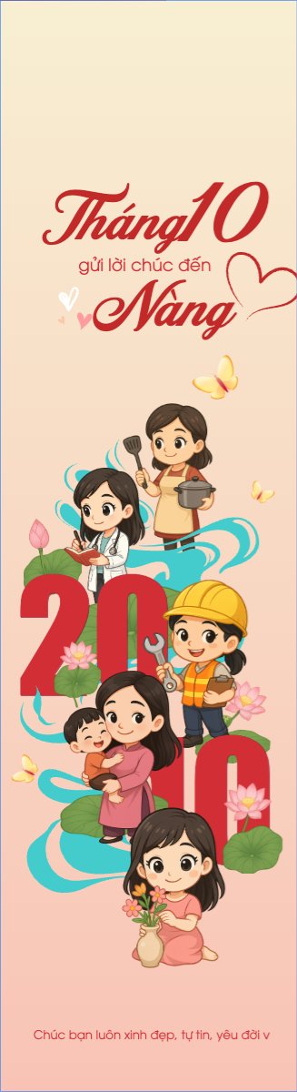 20/10, Ngày phụ nữ Việt Nam, Vietnamese Women's Day, phụ nữ, sự kiện, event, dễ thương, cute, chibi, hoạt hình, cartoon