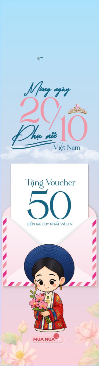 Mẫu Cờ phướn 20/10, Ngày phụ nữ Việt Nam, Vietnamese Women's Day, phụ nữ, sự kiện, event, dễ thương, cute, chibi, hoạt hình, cartoon — LayerPic