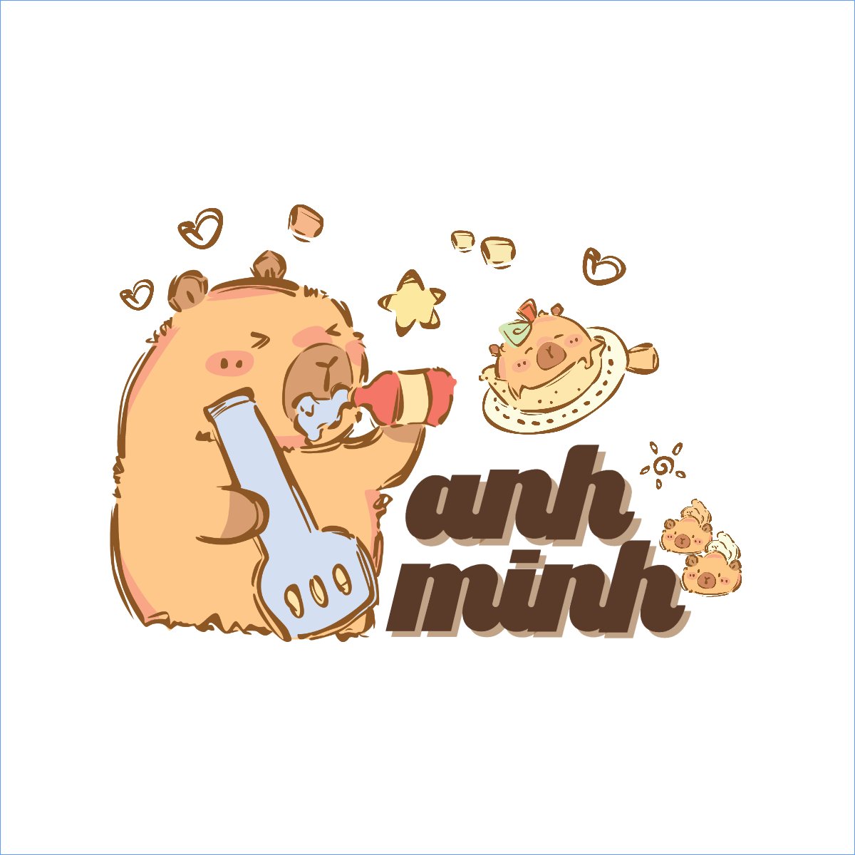 Mẫu Túi canvas Capybara, chuột lang nước, trending, hot, viral, xu hướng, thịnh hành — LayerPic