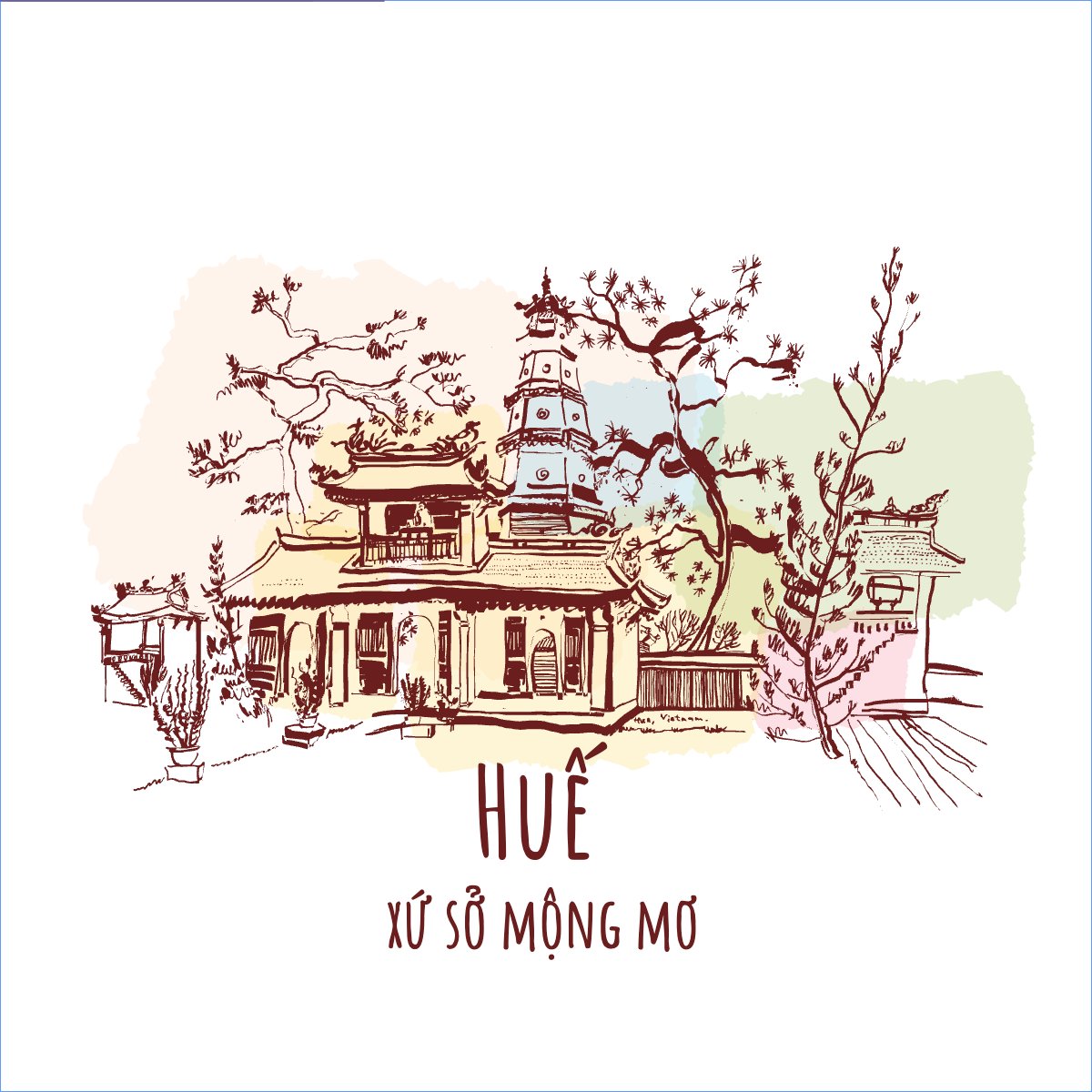 Mẫu Túi canvas Huế, Việt Nam, Vietnamese, phong cảnh, du lịch, travel, tourism — LayerPic