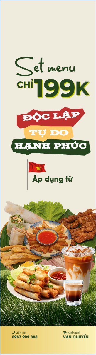 Mẫu Cờ phướn 2/9, Quốc Khánh, lễ hội, Việt Nam, đồ ăn, food, thực phẩm, ẩm thực, món ăn, F&B, thức ăn, cổ điển, vintage, retro, classic — LayerPic