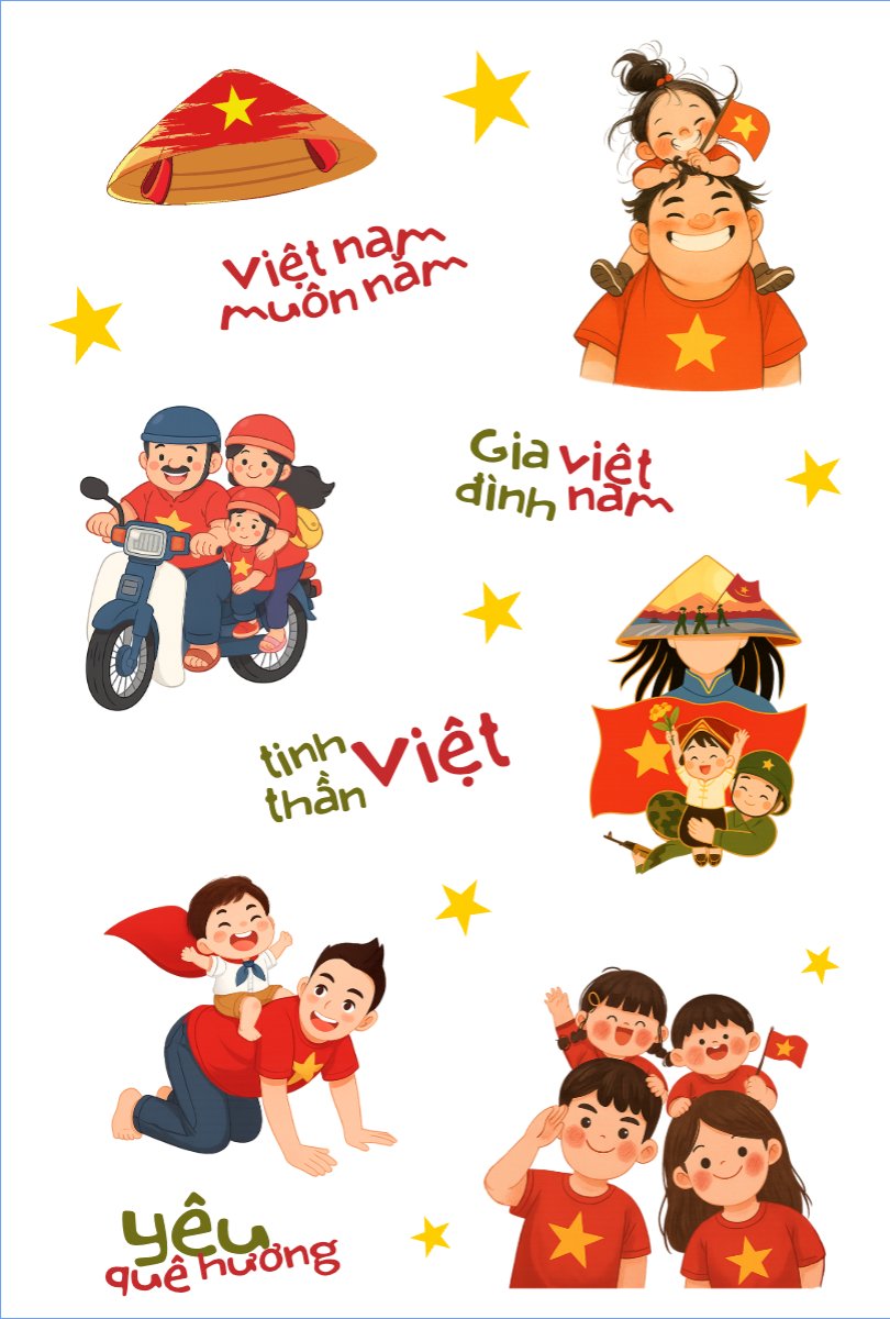 Mẫu Nhãn Sticker 2/9, Quốc Khánh, lễ hội, Việt Nam, sự kiện, event, dễ thương, cute — LayerPic