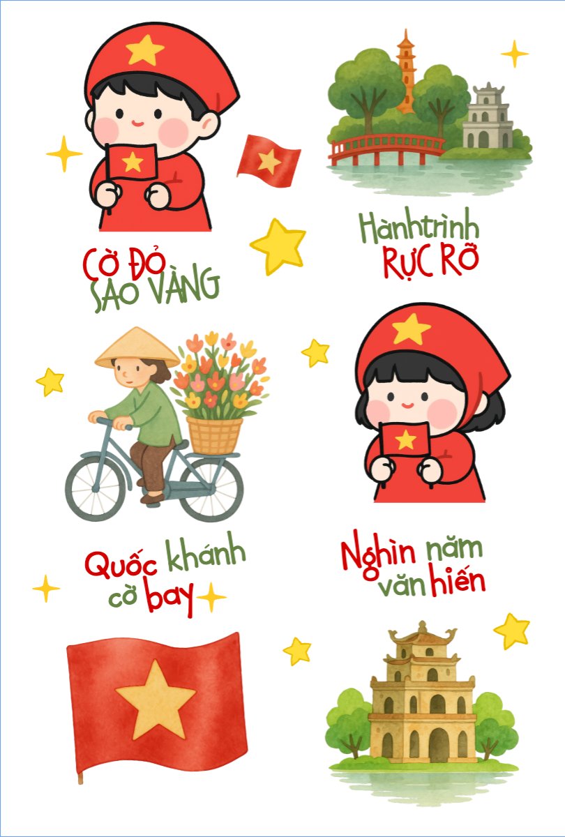 Mẫu Nhãn Sticker 2/9, Quốc Khánh, lễ hội, Việt Nam, sự kiện, event, dễ thương, cute — LayerPic